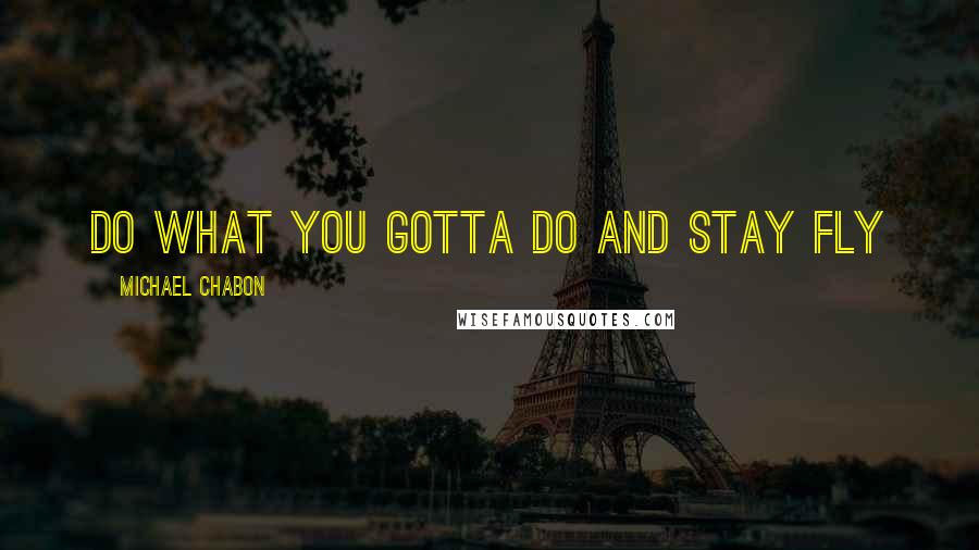 Michael Chabon Quotes: Do what you gotta do and stay fly