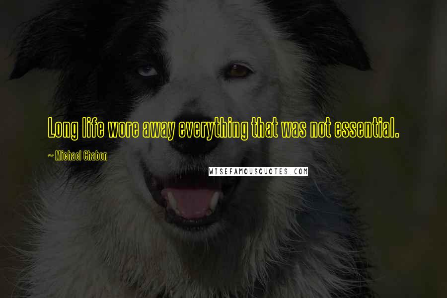 Michael Chabon Quotes: Long life wore away everything that was not essential.