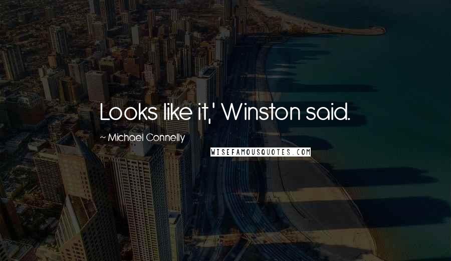 Michael Connelly Quotes: Looks like it,' Winston said.