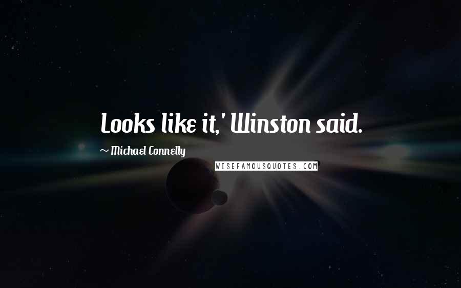 Michael Connelly Quotes: Looks like it,' Winston said.