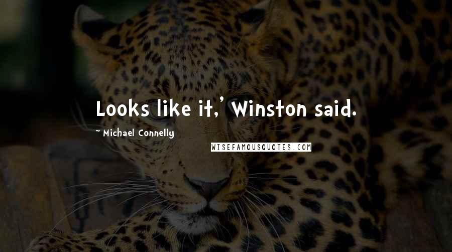 Michael Connelly Quotes: Looks like it,' Winston said.