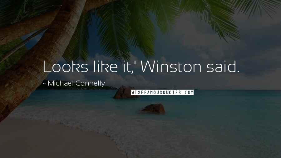 Michael Connelly Quotes: Looks like it,' Winston said.