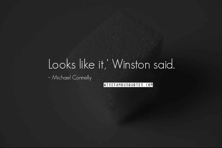 Michael Connelly Quotes: Looks like it,' Winston said.