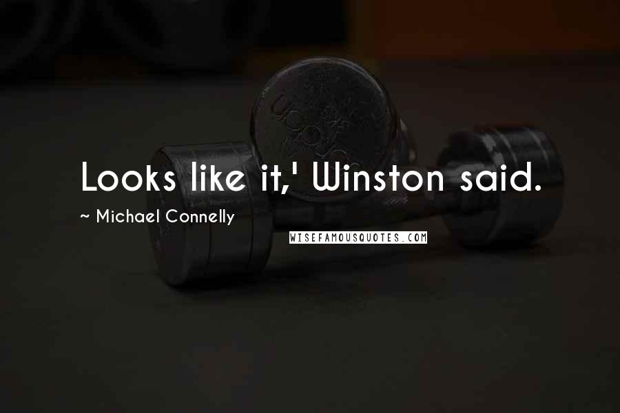 Michael Connelly Quotes: Looks like it,' Winston said.