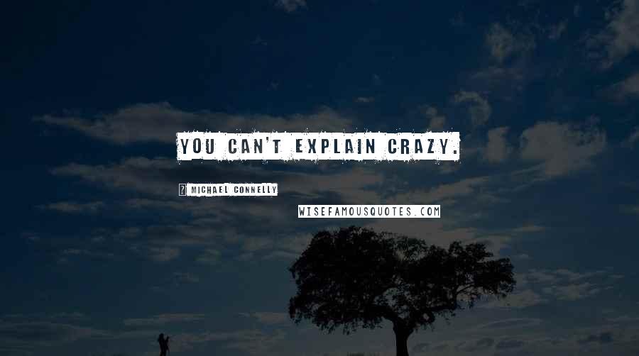 Michael Connelly Quotes: you can't explain crazy.