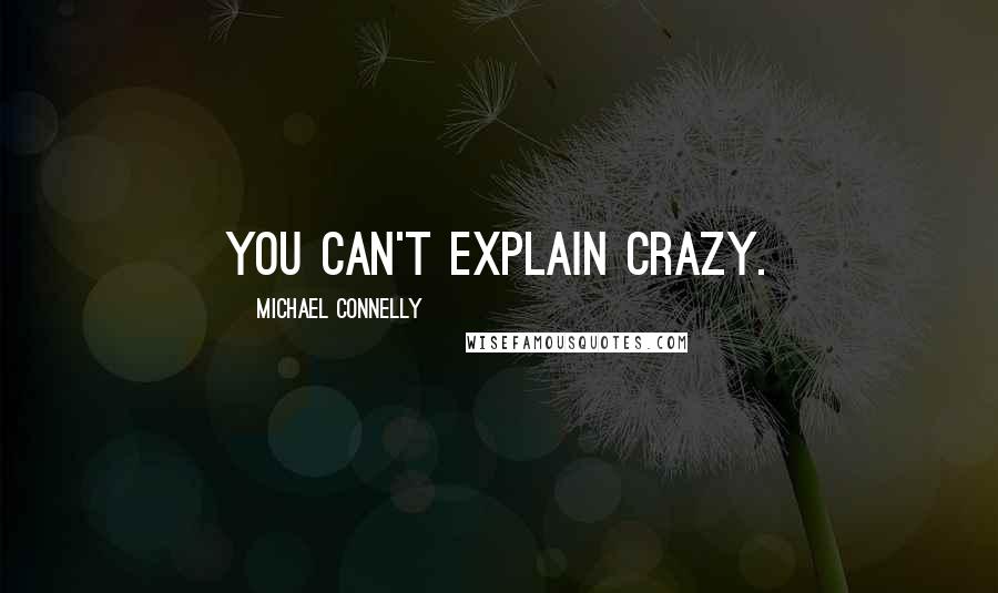 Michael Connelly Quotes: you can't explain crazy.