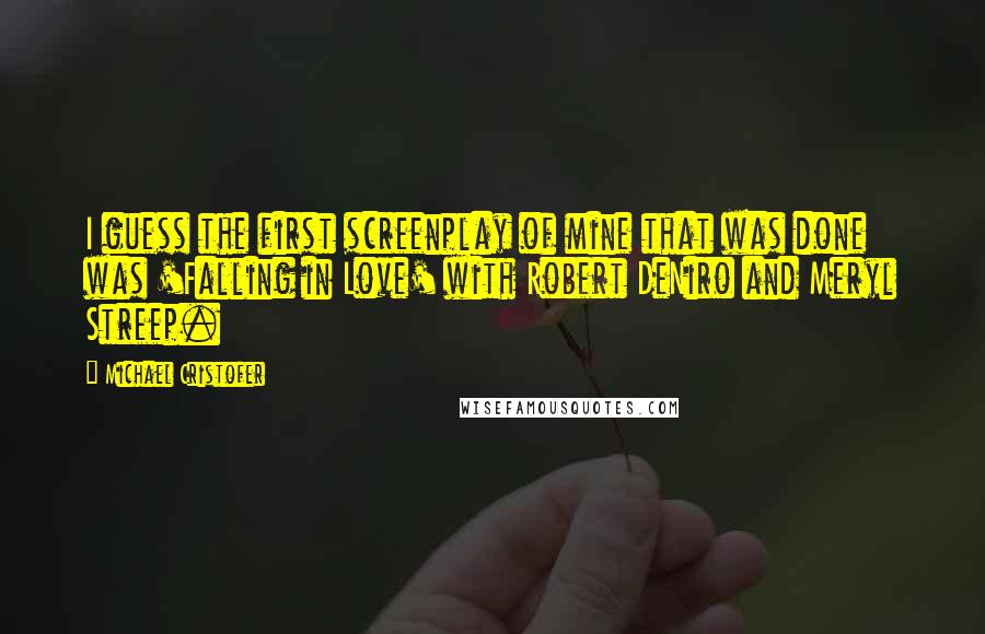 Michael Cristofer Quotes: I guess the first screenplay of mine that was done was 'Falling in Love' with Robert DeNiro and Meryl Streep.