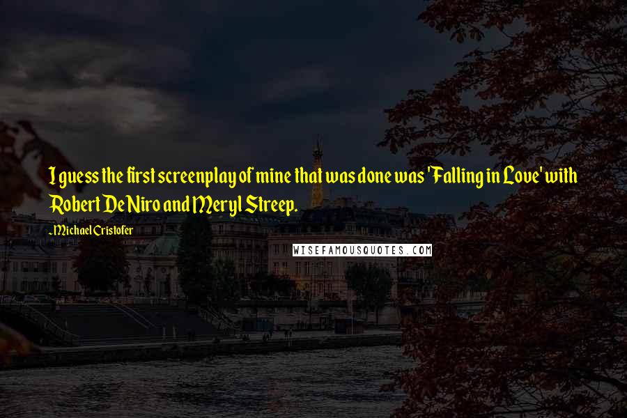 Michael Cristofer Quotes: I guess the first screenplay of mine that was done was 'Falling in Love' with Robert DeNiro and Meryl Streep.