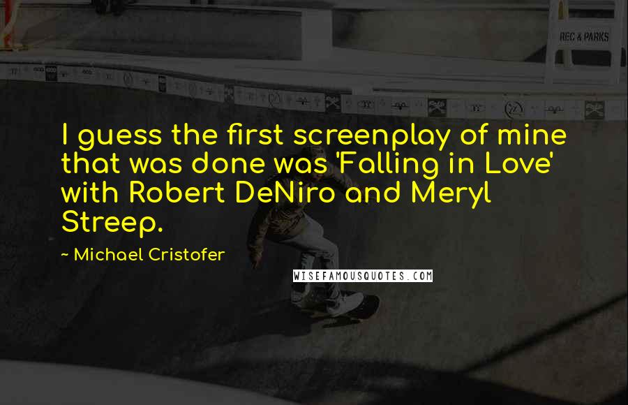 Michael Cristofer Quotes: I guess the first screenplay of mine that was done was 'Falling in Love' with Robert DeNiro and Meryl Streep.