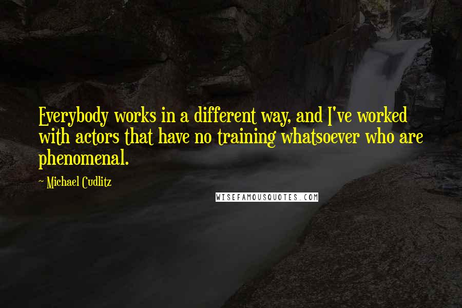 Michael Cudlitz Quotes: Everybody works in a different way, and I've worked with actors that have no training whatsoever who are phenomenal.