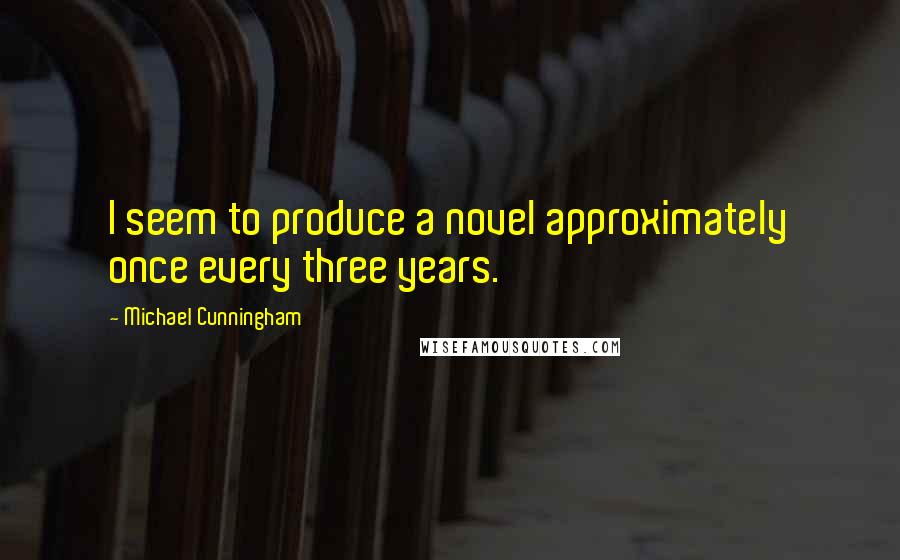 Michael Cunningham Quotes: I seem to produce a novel approximately once every three years.