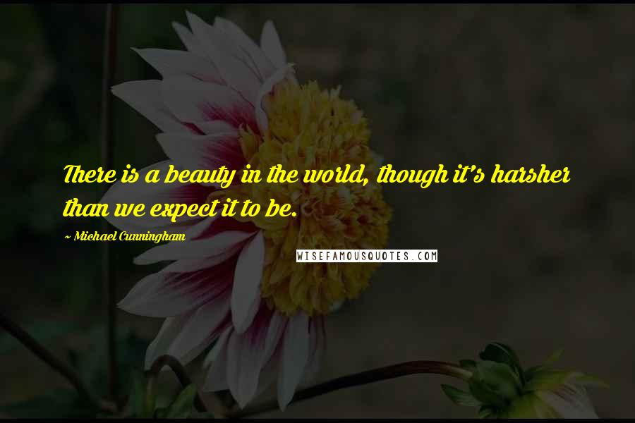 Michael Cunningham Quotes: There is a beauty in the world, though it's harsher than we expect it to be.