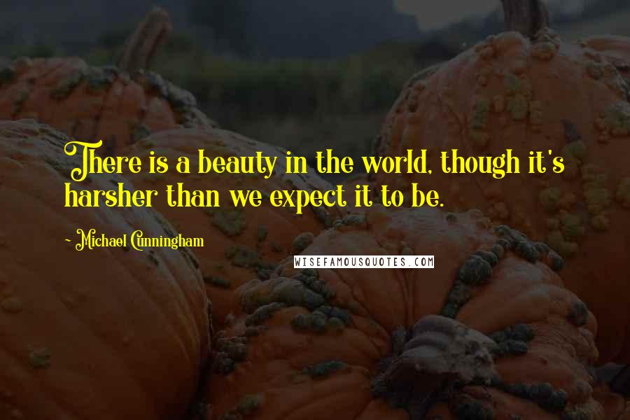 Michael Cunningham Quotes: There is a beauty in the world, though it's harsher than we expect it to be.