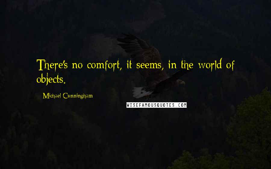 Michael Cunningham Quotes: There's no comfort, it seems, in the world of objects.