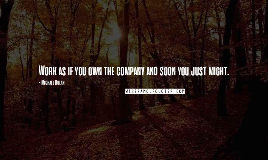 Michael Dolan Quotes: Work as if you own the company and soon you just might.