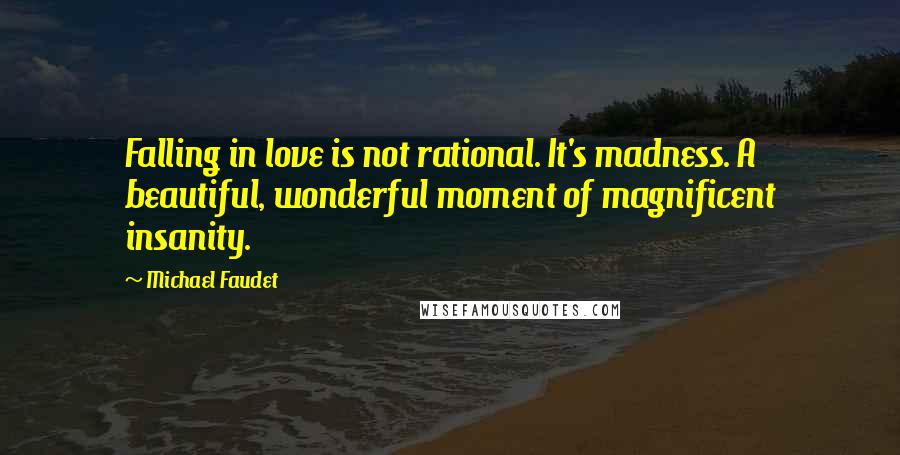 Michael Faudet Quotes: Falling in love is not rational. It's madness. A beautiful, wonderful moment of magnificent insanity.