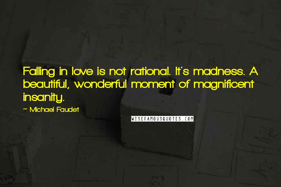 Michael Faudet Quotes: Falling in love is not rational. It's madness. A beautiful, wonderful moment of magnificent insanity.