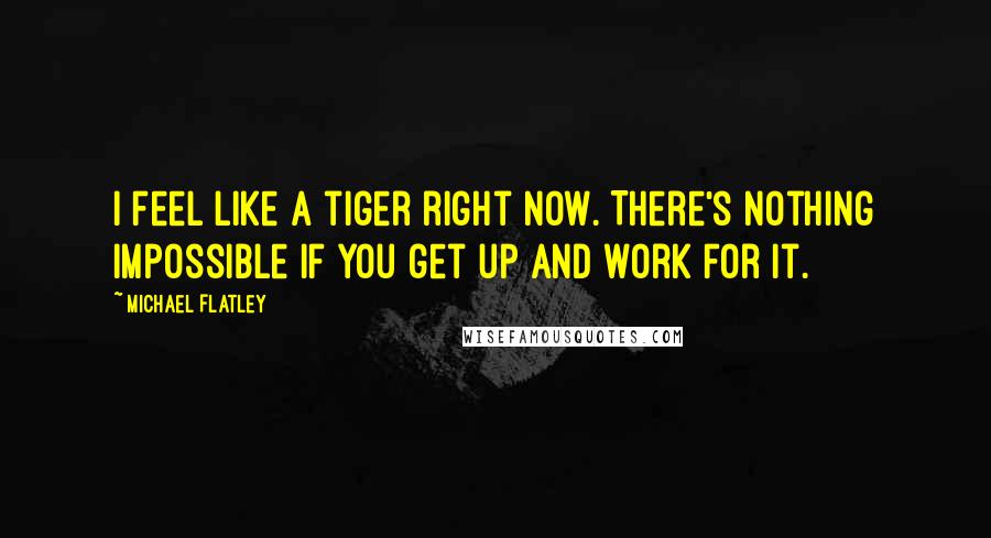 Michael Flatley Quotes: I feel like a tiger right now. There's nothing impossible if you get up and work for it.