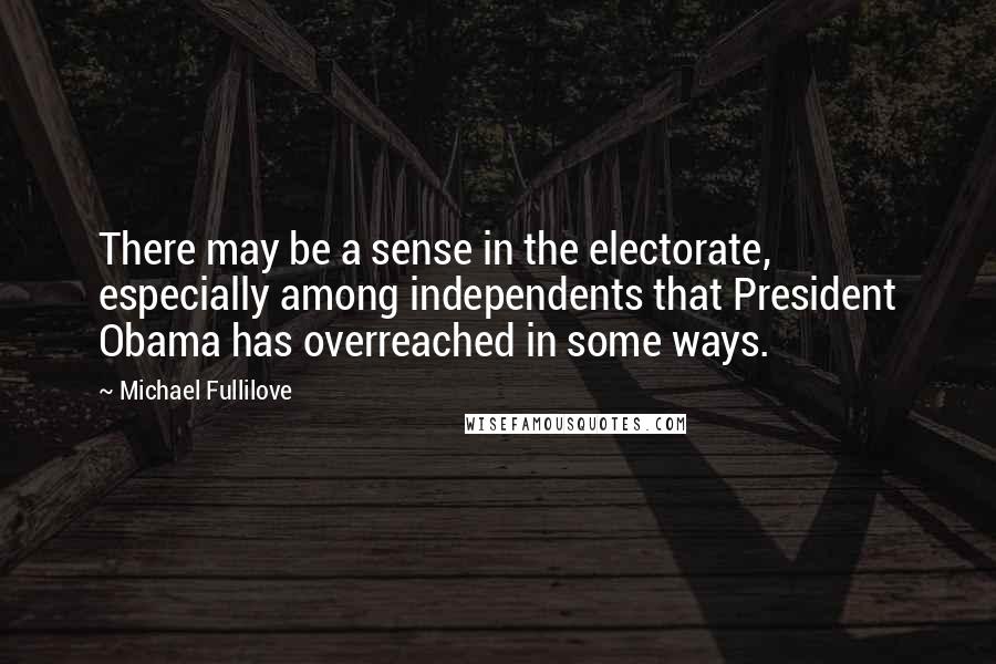 Michael Fullilove Quotes: There may be a sense in the electorate, especially among independents that President Obama has overreached in some ways.