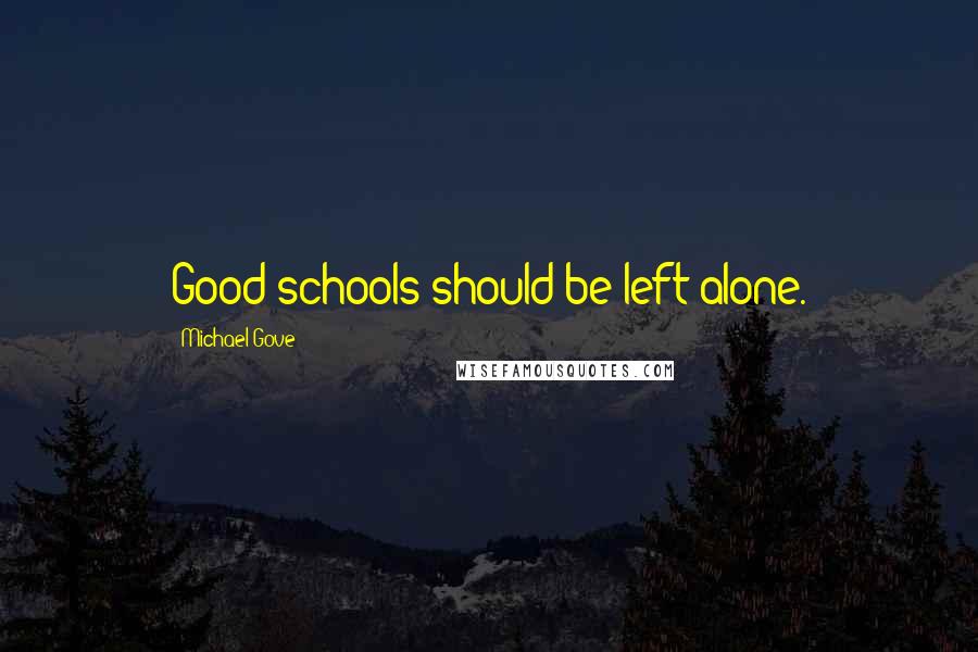 Michael Gove Quotes: Good schools should be left alone.