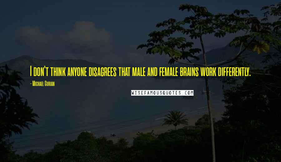 Michael Gurian Quotes: I don't think anyone disagrees that male and female brains work differently.