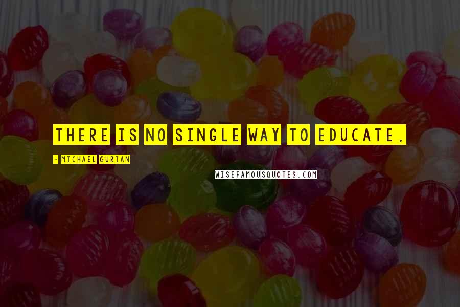 Michael Gurian Quotes: There is no single way to educate.