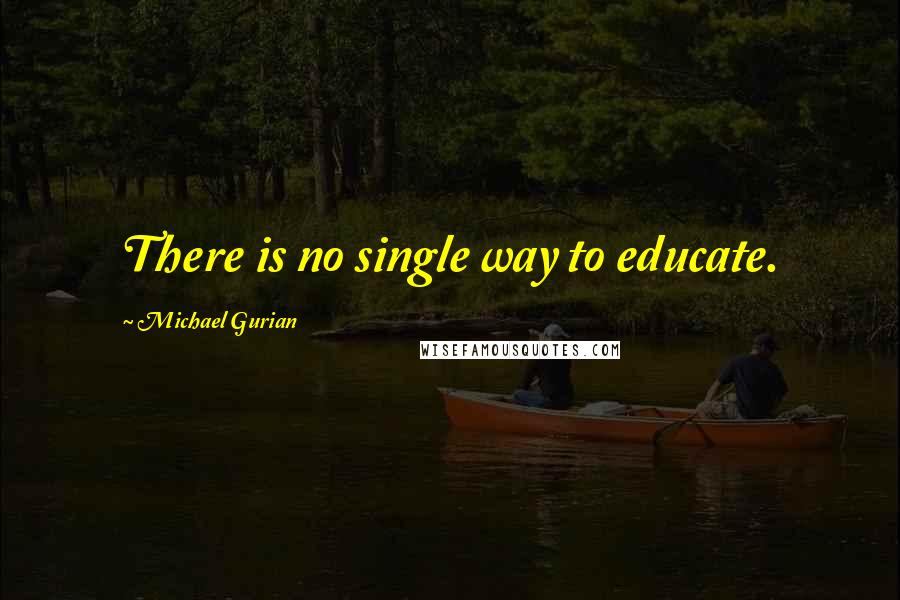 Michael Gurian Quotes: There is no single way to educate.