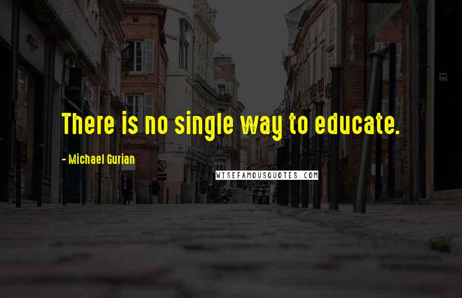 Michael Gurian Quotes: There is no single way to educate.