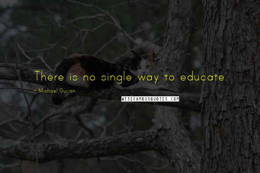 Michael Gurian Quotes: There is no single way to educate.