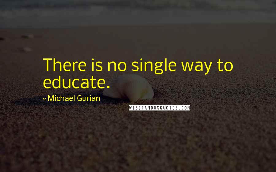 Michael Gurian Quotes: There is no single way to educate.