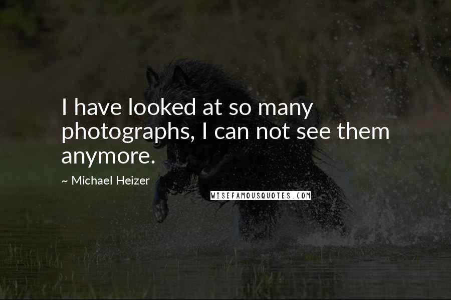 Michael Heizer Quotes: I have looked at so many photographs, I can not see them anymore.