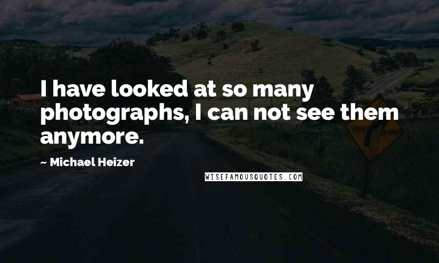 Michael Heizer Quotes: I have looked at so many photographs, I can not see them anymore.