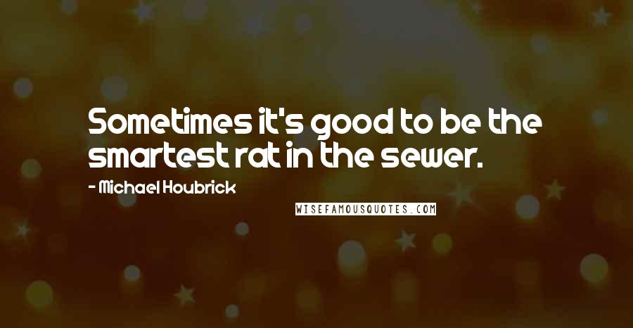 Michael Houbrick Quotes: Sometimes it's good to be the smartest rat in the sewer.