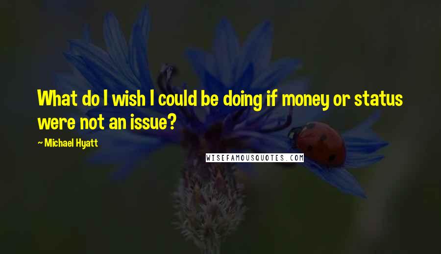 Michael Hyatt Quotes: What do I wish I could be doing if money or status were not an issue?