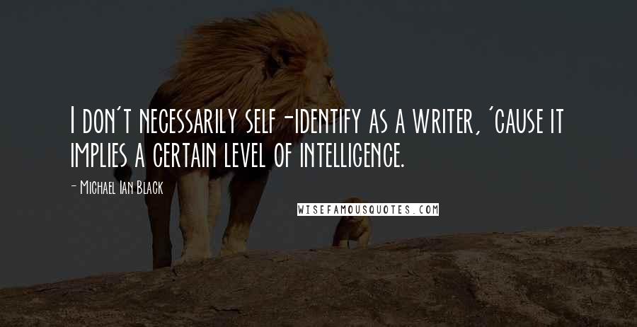 Michael Ian Black Quotes: I don't necessarily self-identify as a writer, 'cause it implies a certain level of intelligence.