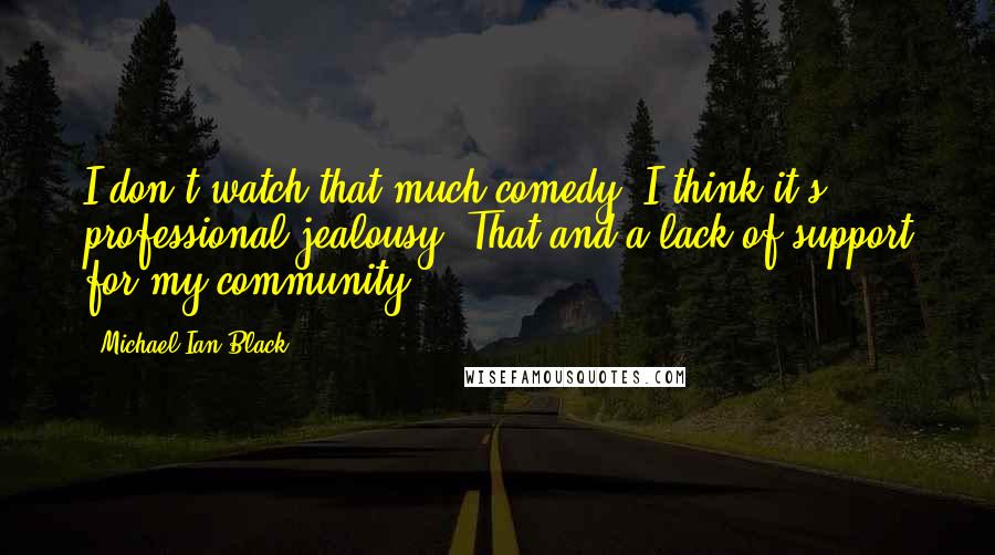 Michael Ian Black Quotes: I don't watch that much comedy. I think it's professional jealousy. That and a lack of support for my community.