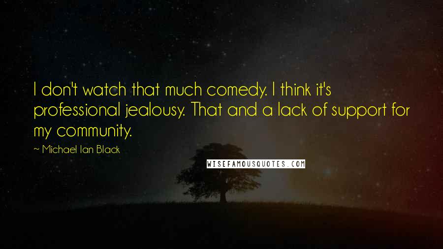Michael Ian Black Quotes: I don't watch that much comedy. I think it's professional jealousy. That and a lack of support for my community.