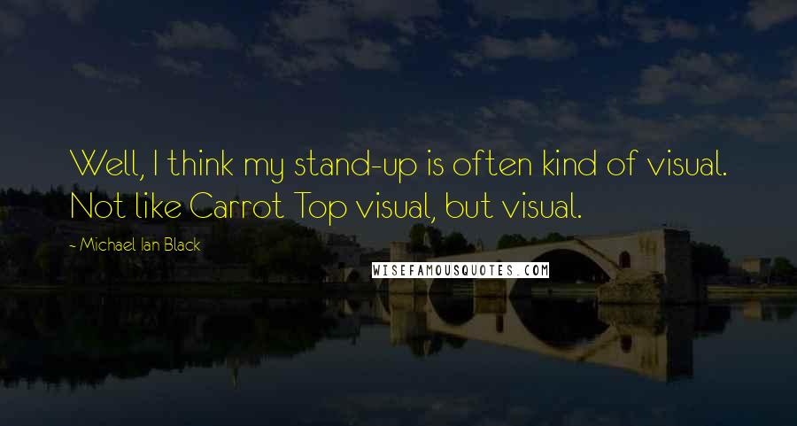 Michael Ian Black Quotes: Well, I think my stand-up is often kind of visual. Not like Carrot Top visual, but visual.