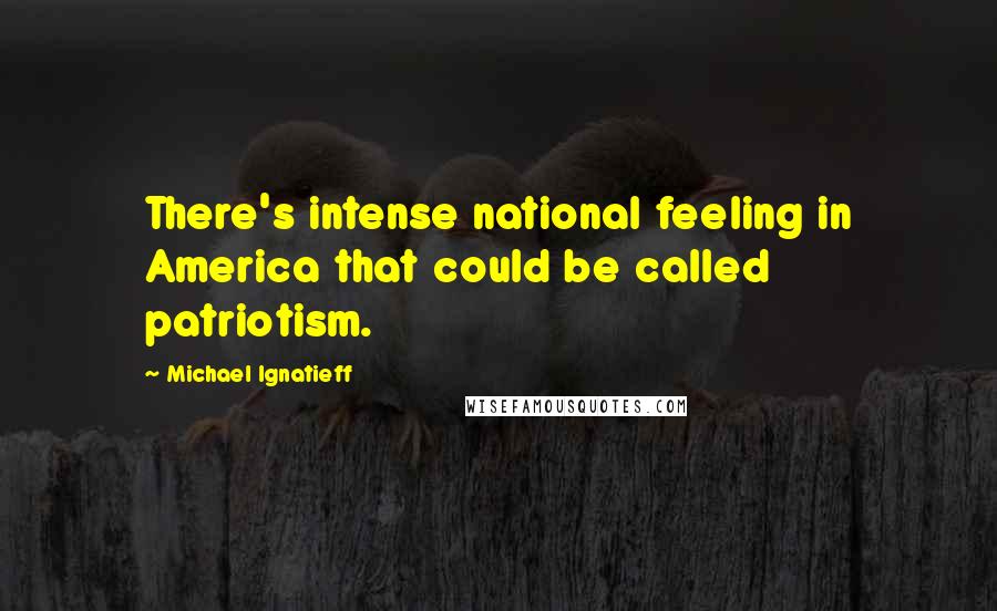 Michael Ignatieff Quotes: There's intense national feeling in America that could be called patriotism.