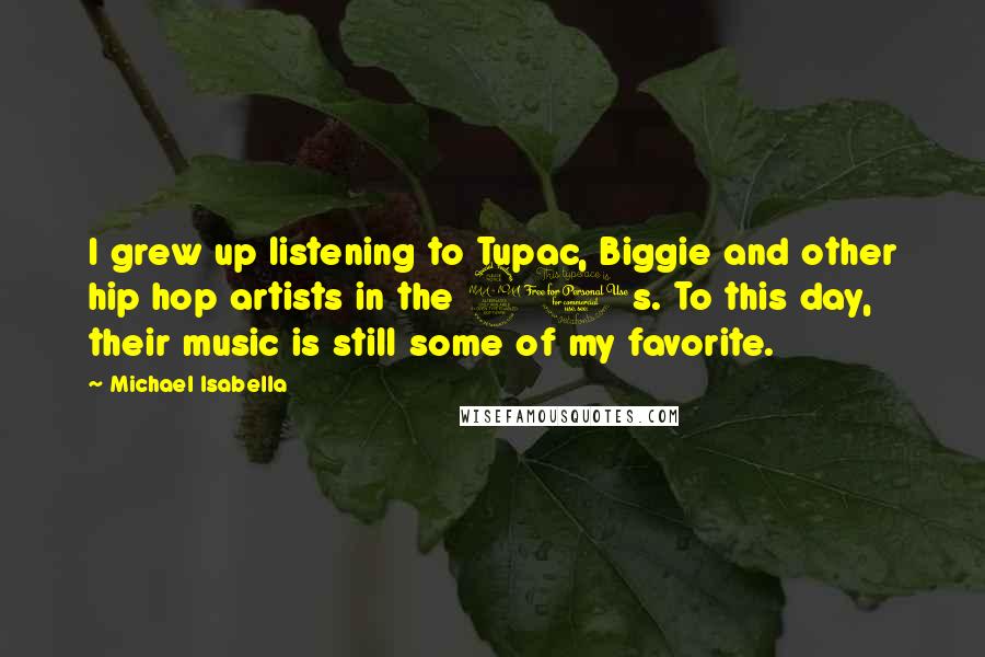 Michael Isabella Quotes: I grew up listening to Tupac, Biggie and other hip hop artists in the 90s. To this day, their music is still some of my favorite.