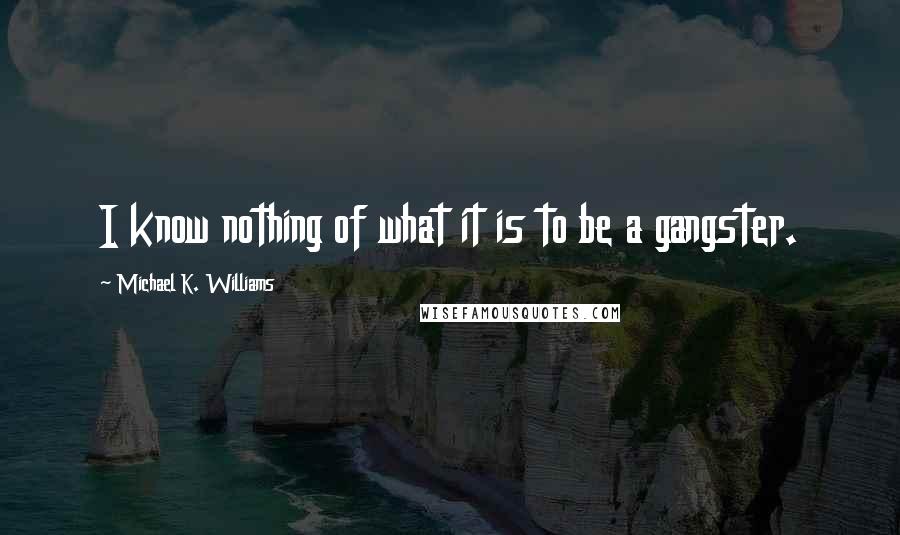 Michael K. Williams Quotes: I know nothing of what it is to be a gangster.