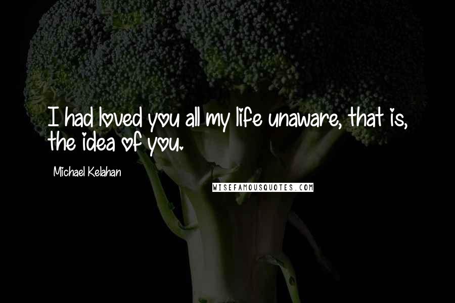 Michael Kelahan Quotes: I had loved you all my life unaware, that is, the idea of you.