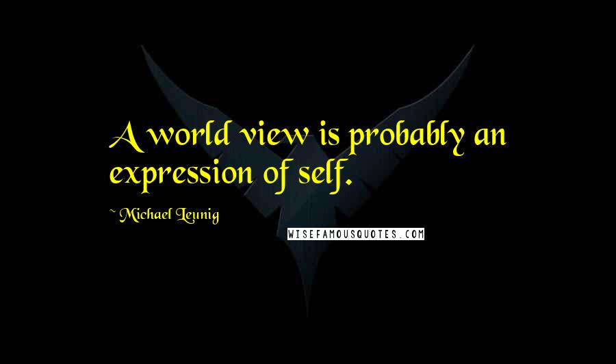 Michael Leunig Quotes: A world view is probably an expression of self.