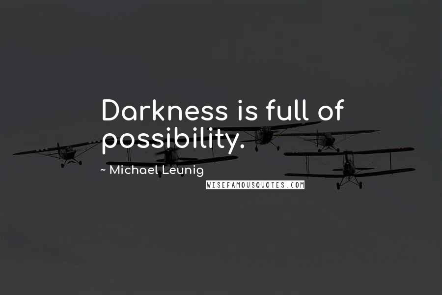 Michael Leunig Quotes: Darkness is full of possibility.