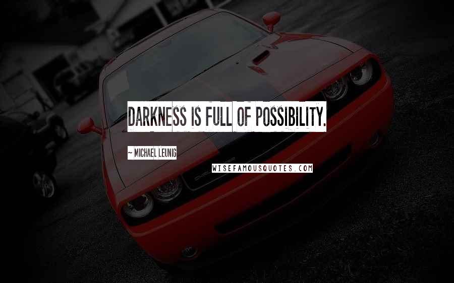 Michael Leunig Quotes: Darkness is full of possibility.