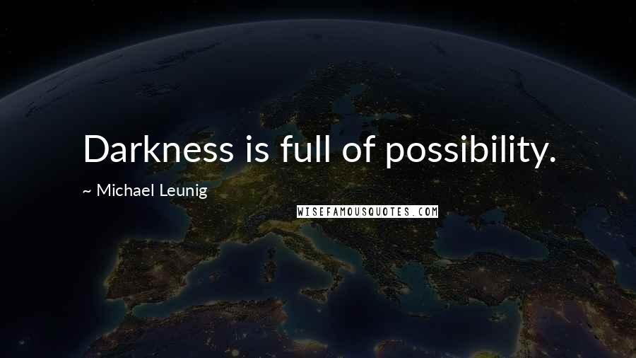 Michael Leunig Quotes: Darkness is full of possibility.