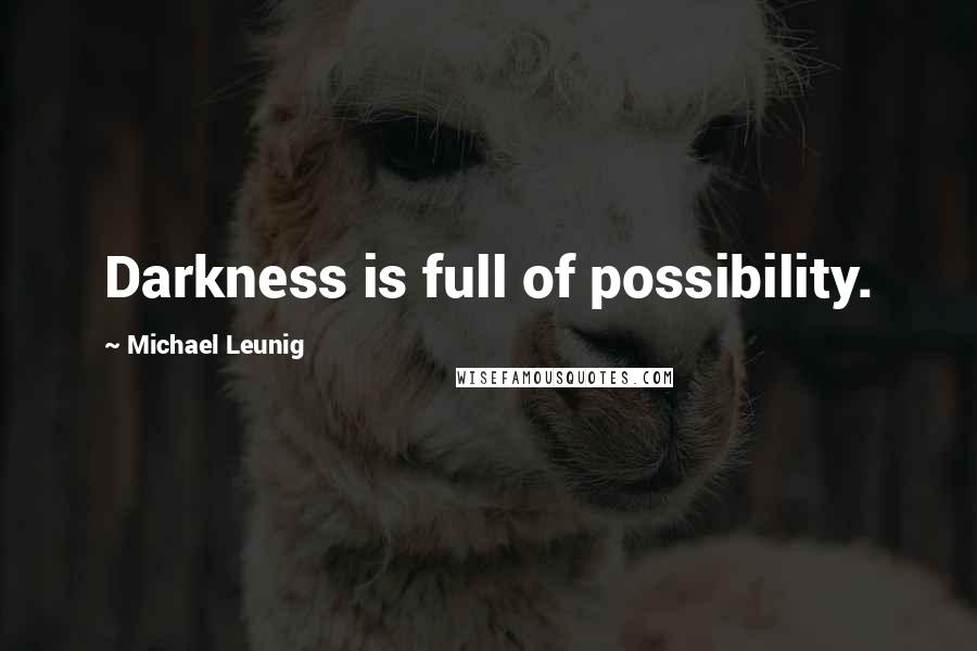 Michael Leunig Quotes: Darkness is full of possibility.