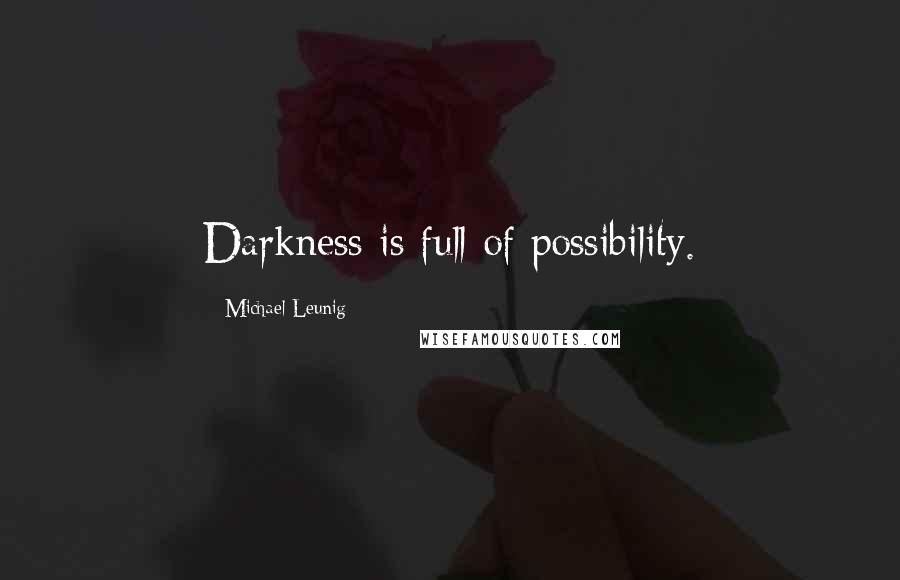 Michael Leunig Quotes: Darkness is full of possibility.