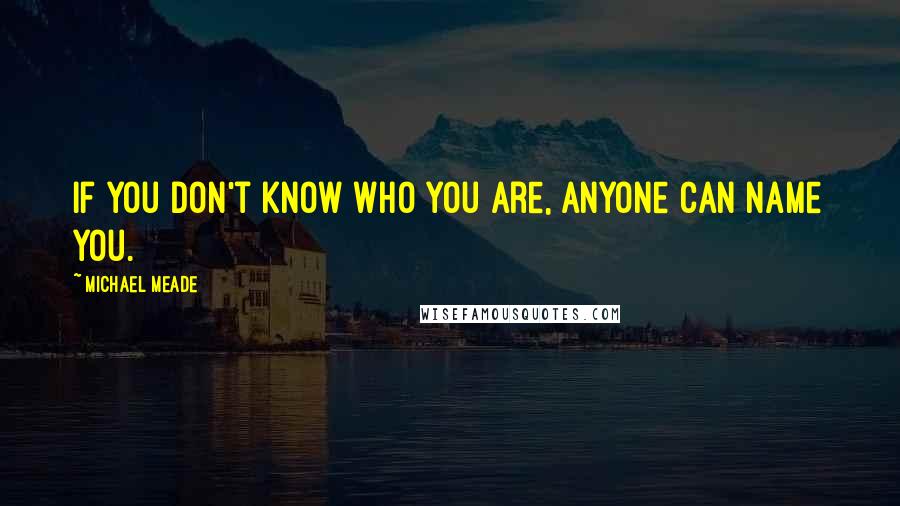 Michael Meade Quotes: If you don't know who you are, anyone can name you.