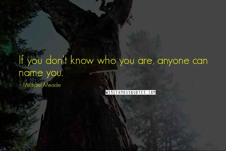 Michael Meade Quotes: If you don't know who you are, anyone can name you.